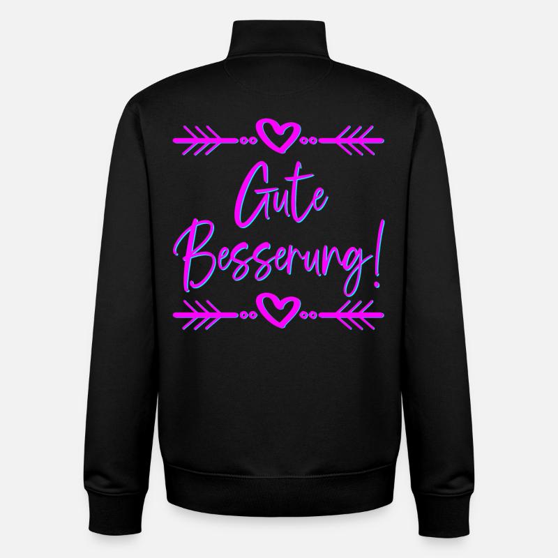 GENESUNGSSPRÜCHE - GUTE BESSERUNG WÜNSCHEN - Unisex Organic Zip Sweatshirt von Stanley/Stella - Schwarz