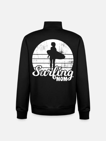 Maman surfeuse - Sweat zippé unisexe en coton bio Stanley/Stella - noir
