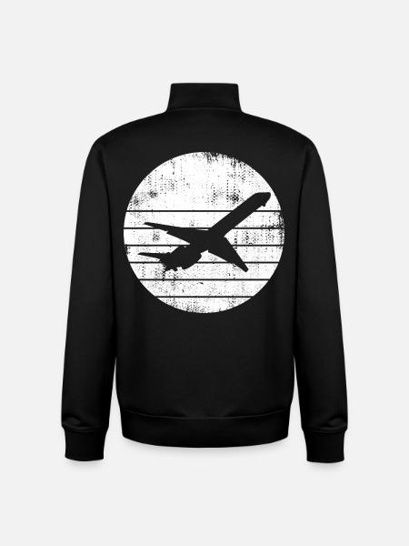 Airplane Drawing - Unisex Organic Zip Sweatshirt by Stanley/Stella - black