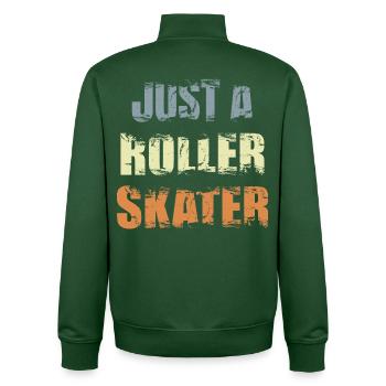 Lustiger Rollschuhläufer - Unisex Organic Zip Sweatshirt von Stanley/Stella - Flaschengrün - Hinten - AI Model Male 185 dark (185cm)