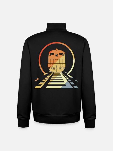Retro Railroad - Unisex Organic Zip Sweatshirt by Stanley/Stella - black