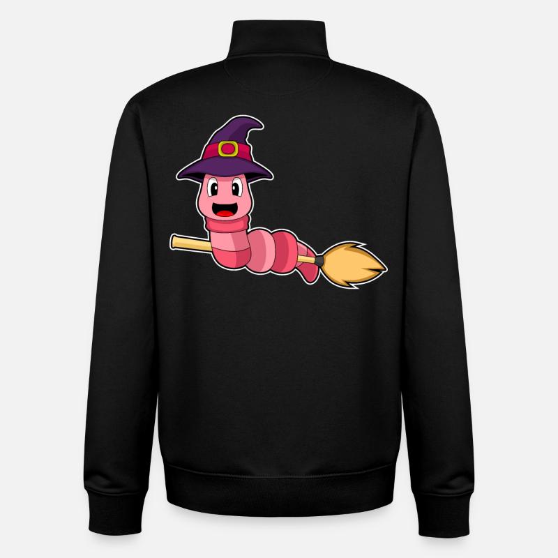 Worm Witch Broom - Unisex Organic Zip Sweatshirt by Stanley/Stella - black