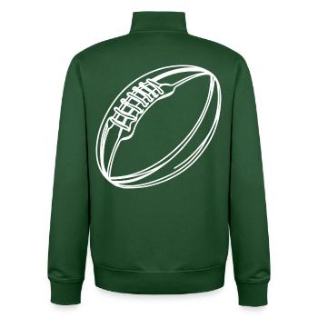 Rugby Ball Drawing - Unisex Organic Zip Sweatshirt by Stanley/Stella - bottle green - Back - AI Model Male 185 dark (185cm)