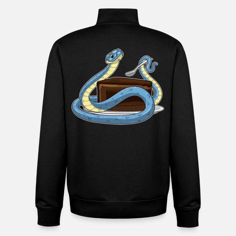 Gâteau d’anniversaire serpent - Sweat zippé unisexe en coton bio Stanley/Stella - noir