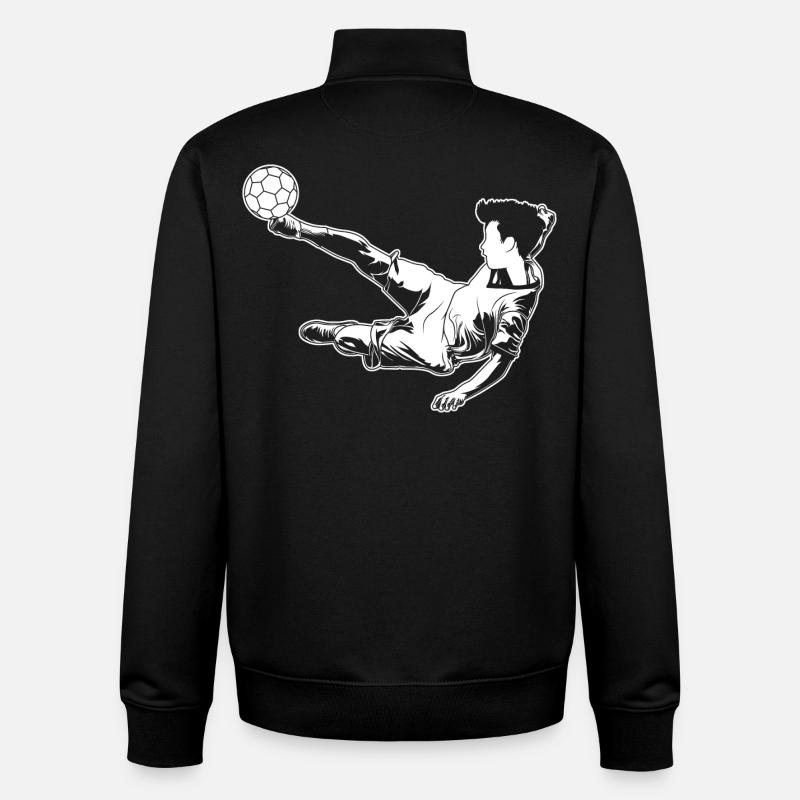 Footballeur Garçon - Sweat zippé unisexe en coton bio Stanley/Stella - noir
