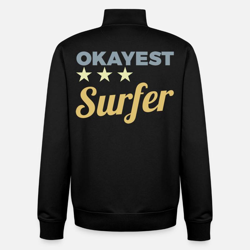 Surfeur moyen - Sweat zippé unisexe en coton bio Stanley/Stella - noir