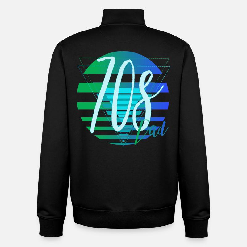 70s Dad – Retro Dad Design - Unisex Organic Zip Sweatshirt by Stanley/Stella - black