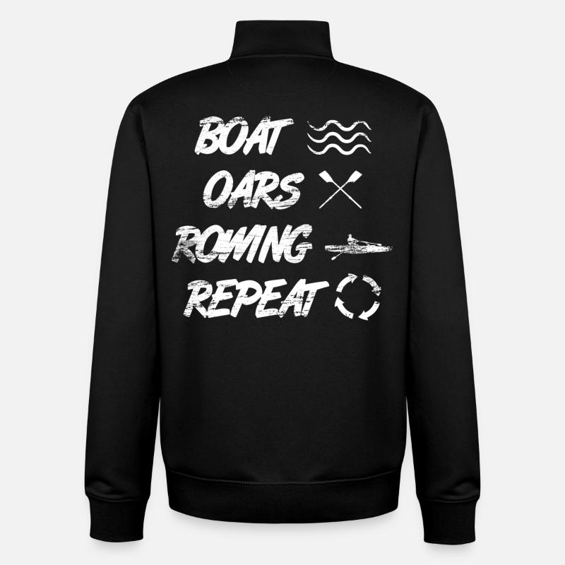 Bateau Aviron Aviron Répétition - Sweat zippé unisexe en coton bio Stanley/Stella - noir