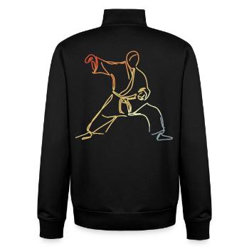 Judo Drawing - Unisex Organic Zip Sweatshirt by Stanley/Stella - black - Back - AI Model Male 185 light (185cm)
