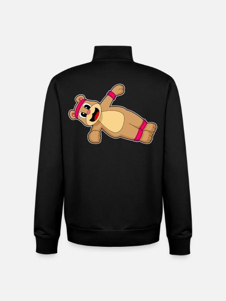 Bear Abdominal Training Bodybuilding - Unisex Organic Zip Sweatshirt by Stanley/Stella - black