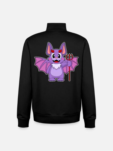 Bat Halloween Devil - Unisex Organic Zip Sweatshirt by Stanley/Stella - black