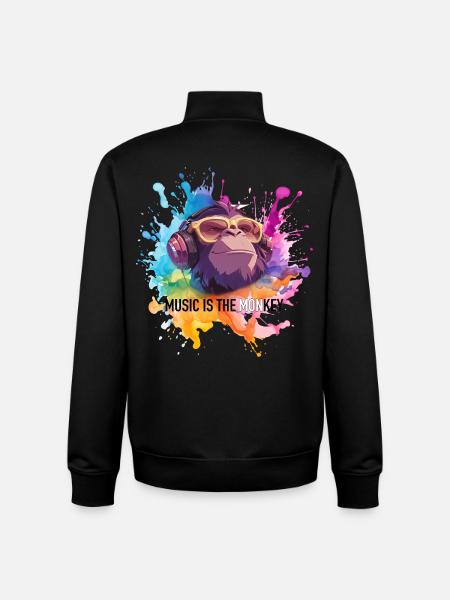 Music is the monkey pun - Unisex Organic Zip Sweatshirt by Stanley/Stella - black