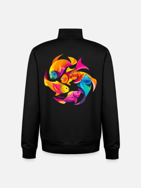 Couleurs tropicales - Sweat zippé unisexe en coton bio Stanley/Stella - noir