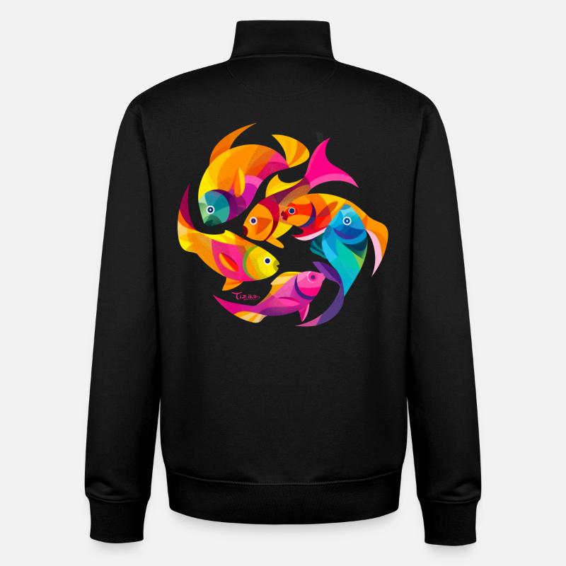Tropical Colors - Unisex Organic Zip Sweatshirt by Stanley/Stella - black