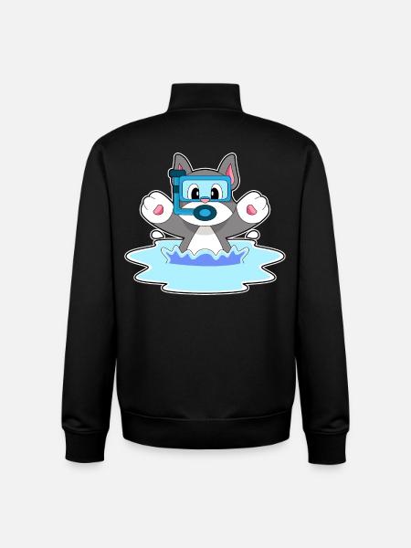 Cat Diver Snorkel Plongée - Sweat zippé unisexe en coton bio Stanley/Stella - noir