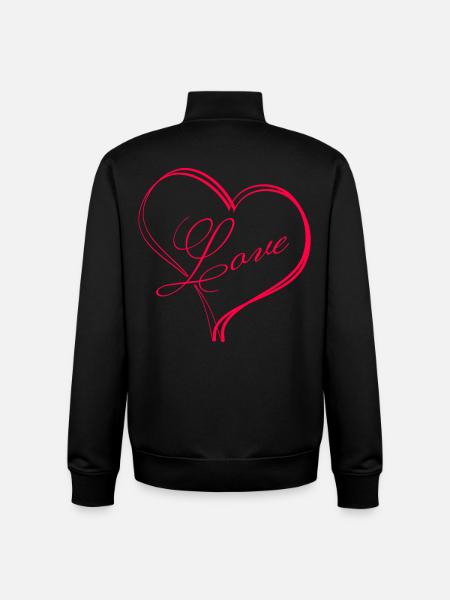 Herz Herzen love - Unisex Organic Zip Sweatshirt von Stanley/Stella - Schwarz