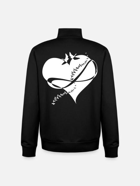 infinite love heart swallows infinity - Unisex Organic Zip Sweatshirt by Stanley/Stella - black