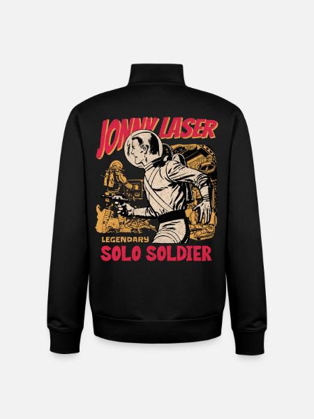 Jonny Laser Solo Soldier - Unisex Organic Zip Sweatshirt by Stanley/Stella - black