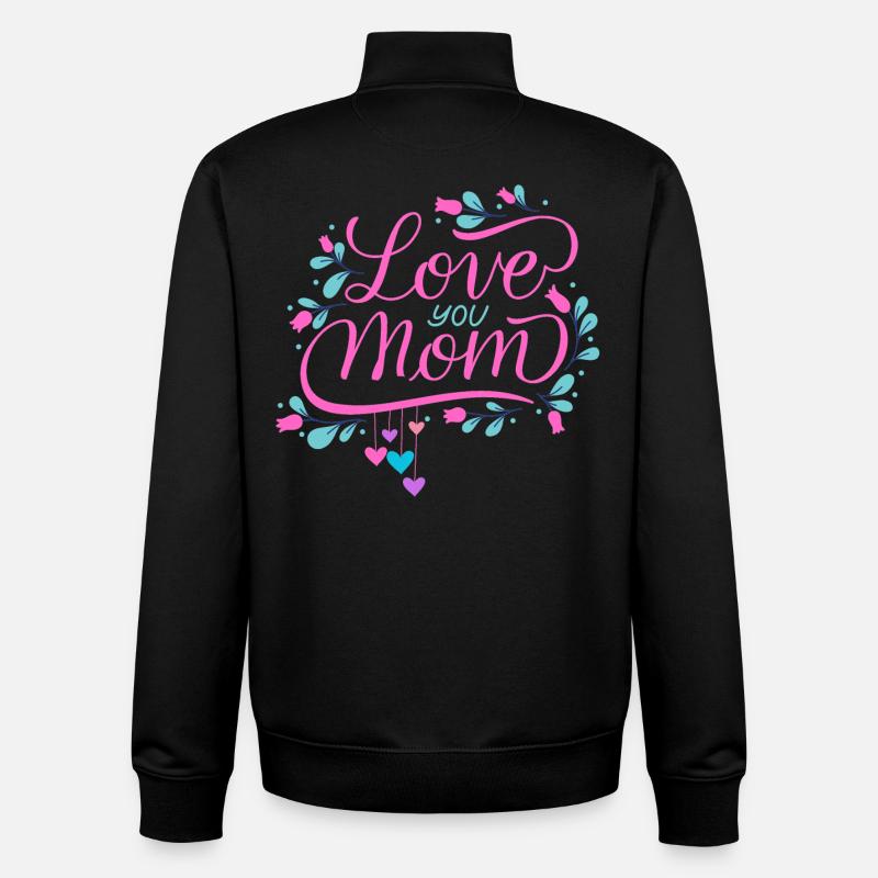 Je t'aime, maman - Sweat zippé unisexe en coton bio Stanley/Stella - noir
