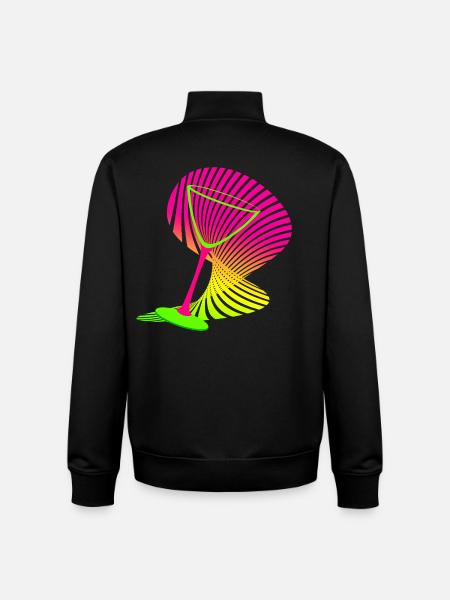 Cocktail Glass Shape Neon - Unisex Organic Zip Sweatshirt by Stanley/Stella - black