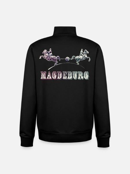 Magdeburg | Otto von Guerickes Halbkugelexperiment - Unisex Organic Zip Sweatshirt von Stanley/Stella - Schwarz