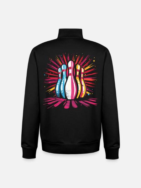 Bowling Cartoon Stil - Unisex Organic Zip Sweatshirt von Stanley/Stella - Schwarz
