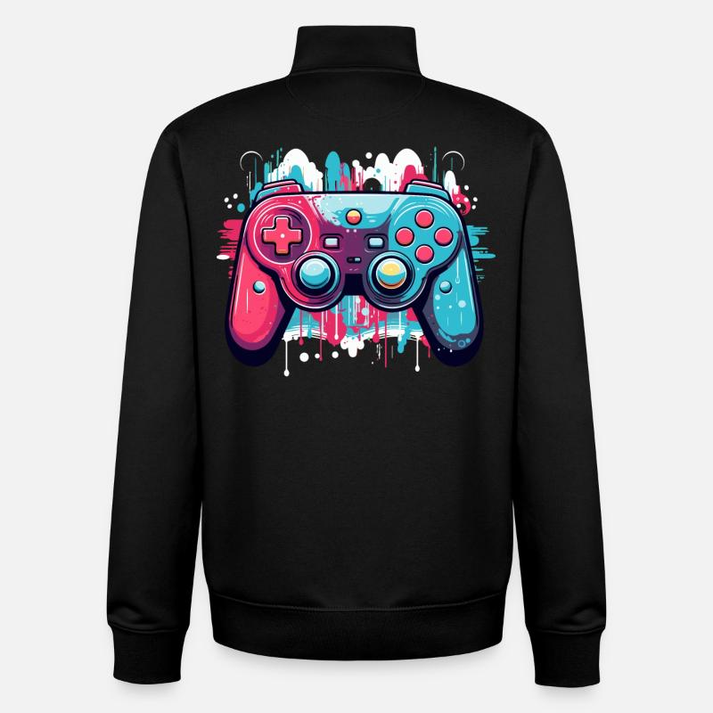 Game Controllers - Unisex Organic Zip Sweatshirt by Stanley/Stella - black