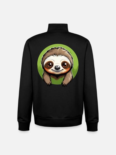 Lazy Tree Sloth - Unisex Organic Zip Sweatshirt by Stanley/Stella - black