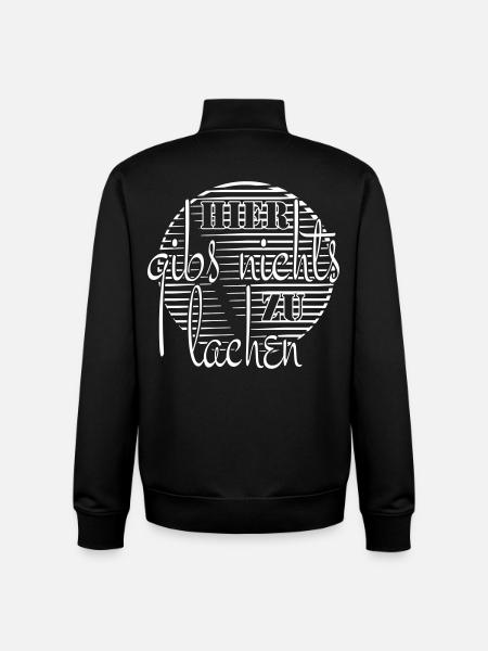 Hier gib`s nichts zu lachen - Unisex Organic Zip Sweatshirt von Stanley/Stella - Schwarz