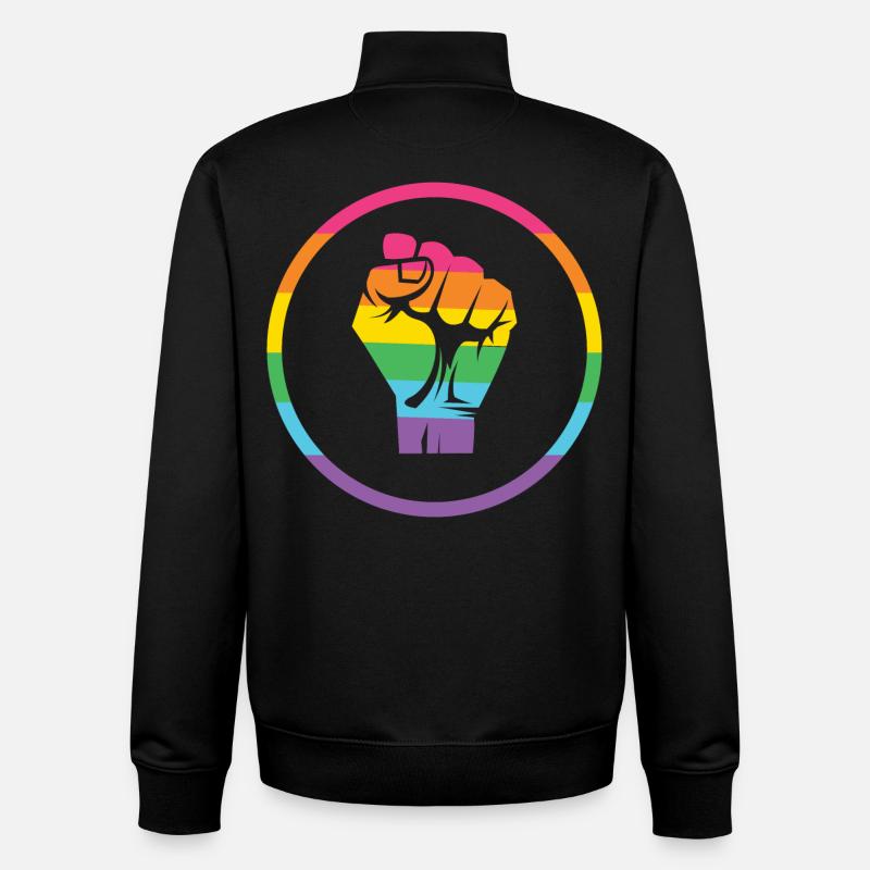 Mois de la fierté LGBTQ - Fierté ! - Sweat zippé unisexe en coton bio Stanley/Stella - noir