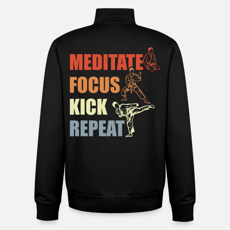 Motivation du karaté - Sweat zippé unisexe en coton bio Stanley/Stella - noir