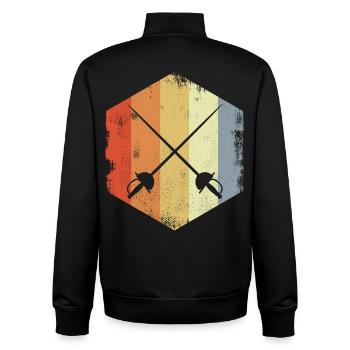 Vintage Fechtschwerter - Unisex Organic Zip Sweatshirt von Stanley/Stella - Schwarz - Hinten - AI Model Male 185 light (185cm)