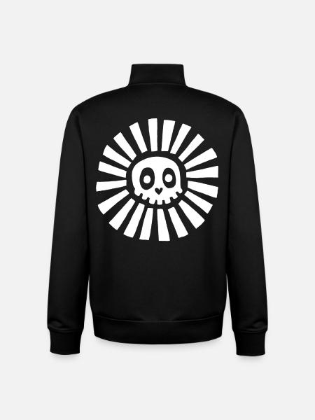 White Sunny Skull - Unisex Organic Zip Sweatshirt by Stanley/Stella - black