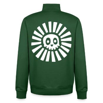 White Sunny Skull - Unisex Organic Zip Sweatshirt by Stanley/Stella - bottle green - Back - AI Model Male 185 dark (185cm)