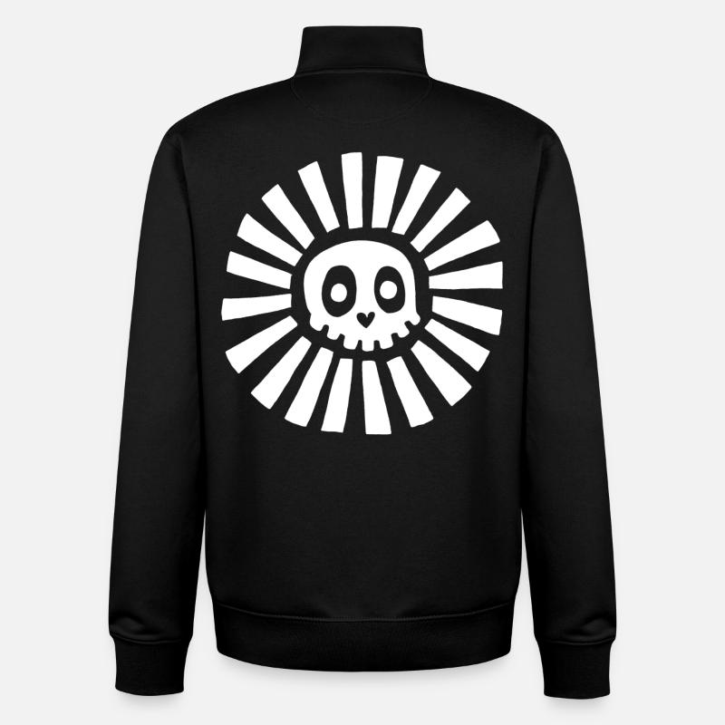 White Sunny Skull - Unisex Organic Zip Sweatshirt by Stanley/Stella - black