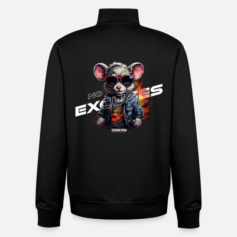 No Excuses - Unisex Organic Zip Sweatshirt von Stanley/Stella - Schwarz