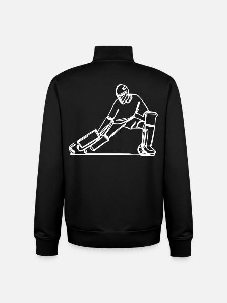Field Hockey Goalkeeper - Unisex Organic Zip Sweatshirt by Stanley/Stella - black