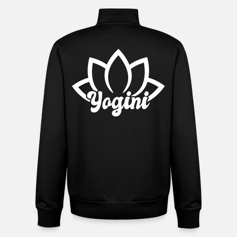 Drôle de yogini - Sweat zippé unisexe en coton bio Stanley/Stella - noir