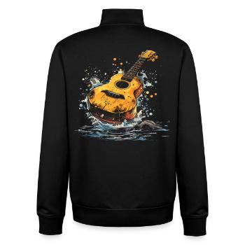 Ukulele Illustration - Unisex Organic Zip Sweatshirt von Stanley/Stella - Schwarz - Hinten - AI Model Male 185 light (185cm)