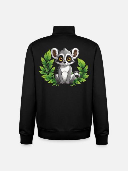 Lémurien à la campagne - Sweat zippé unisexe en coton bio Stanley/Stella - noir