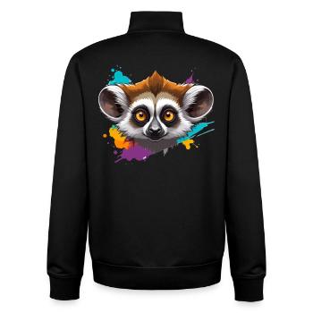 Lemur Gaze - Unisex Organic Zip Sweatshirt by Stanley/Stella - black - Back - AI Model Male 185 light (185cm)