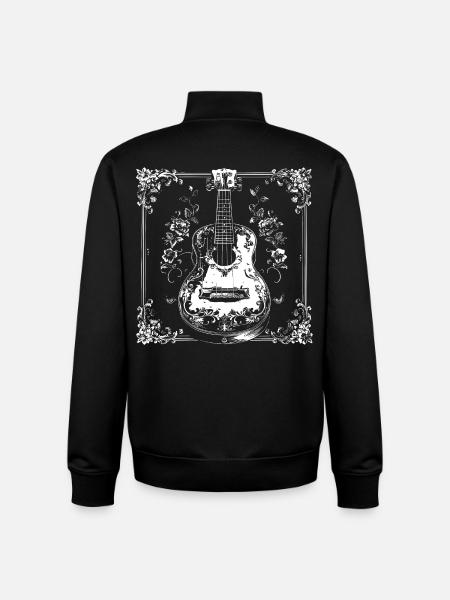 Ukulele Cartoon - Unisex Organic Zip Sweatshirt by Stanley/Stella - black