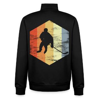 Joueurs de hockey sur glace vintage - Sweat zippé unisexe en coton bio Stanley/Stella - noir - Dos - AI Model Male 185 light (185cm)