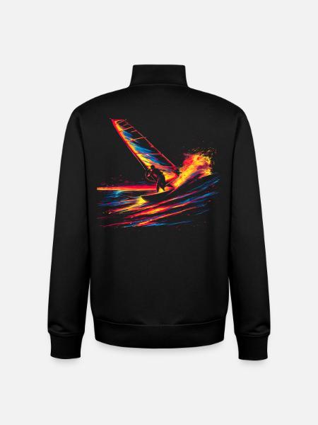 Oldschool Windsurfing - Unisex Organic Zip Sweatshirt by Stanley/Stella - black