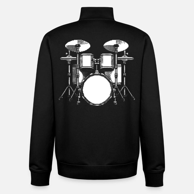Graphiques de batterie - Sweat zippé unisexe en coton bio Stanley/Stella - noir