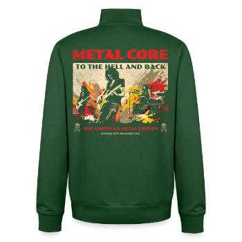 heavy metal rock - Unisex Organic Zip Sweatshirt by Stanley/Stella - bottle green - Back - AI Model Male 185 dark (185cm)