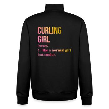 curling - Sweat zippé unisexe en coton bio Stanley/Stella - noir - Dos - AI Model Male 185 light (185cm)