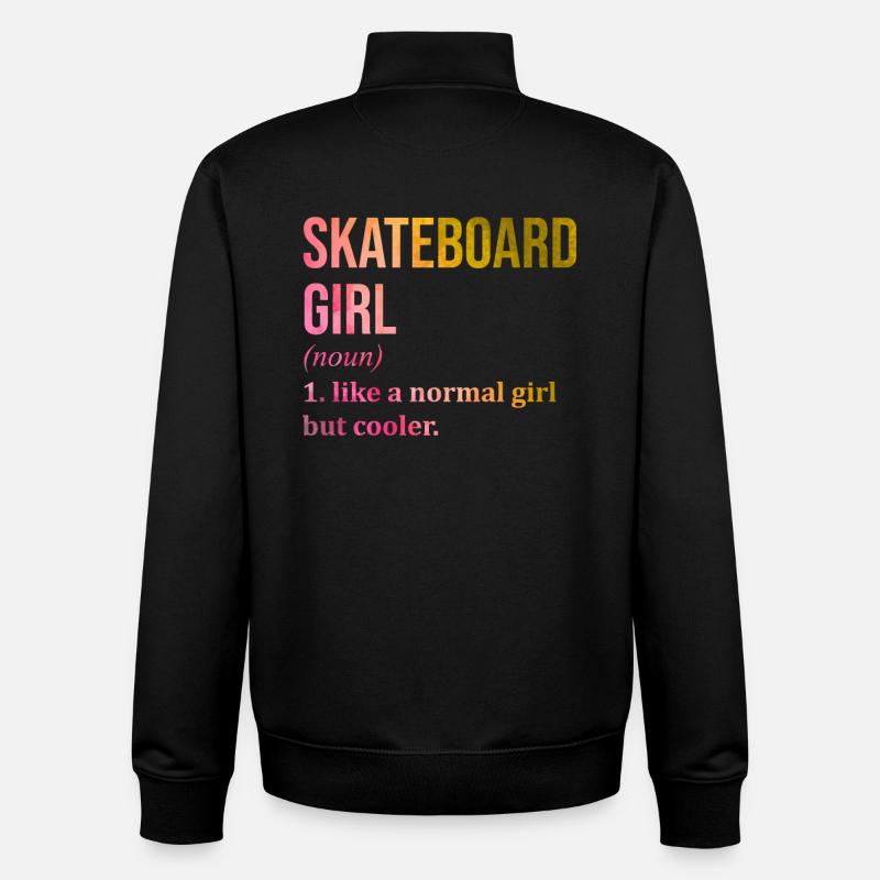 Skateboarding - Sweat zippé unisexe en coton bio Stanley/Stella - noir