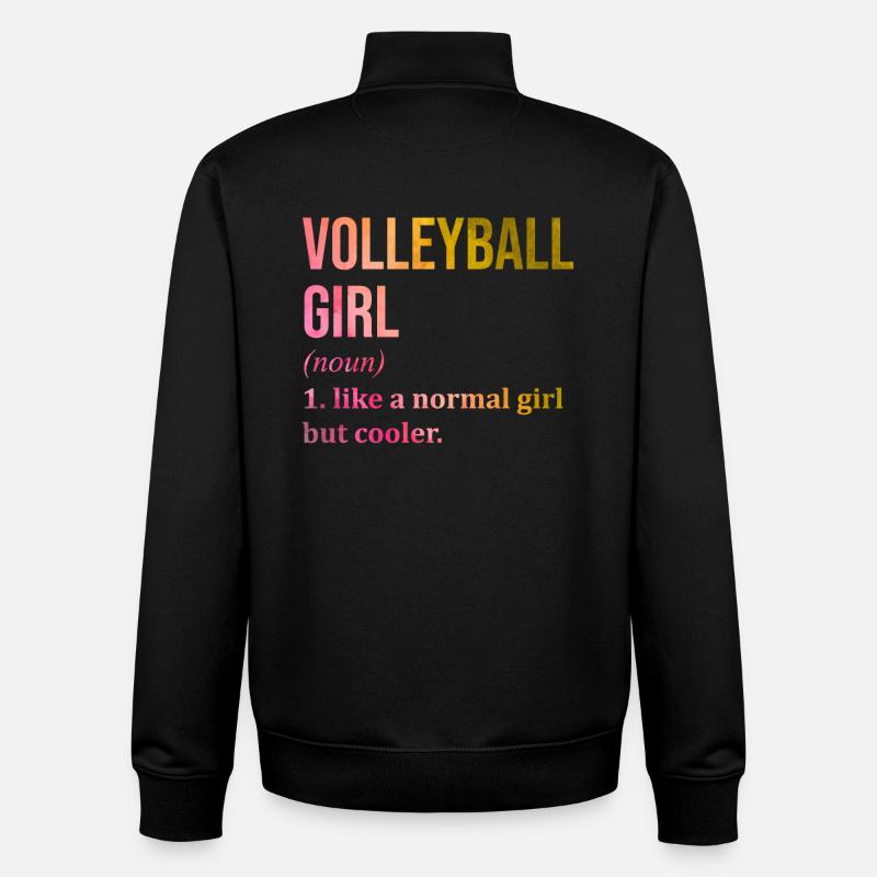 volley-ball - Sweat zippé unisexe en coton bio Stanley/Stella - noir