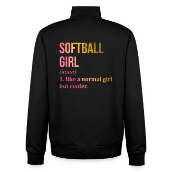 Softball - Unisex Organic Zip Sweatshirt by Stanley/Stella - black - Back - AI Model Male 185 light (185cm)
